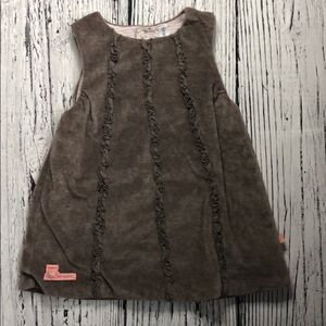Souris mini thick velour ruffle warm dress 12 m
